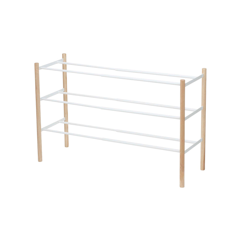 Expandable Shoe Rack (18" H)  - Steel + Wood
